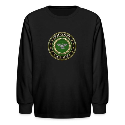 Army Colonel (COL) Rank Insignia 3D - Kids' Long Sleeve T-Shirt