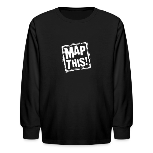 MapThis! White Stamp Logo - Kids' Long Sleeve T-Shirt