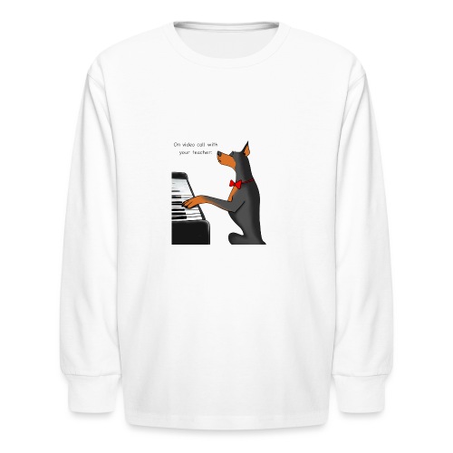 On video call with your teacher - Kids' Long Sleeve T-Shirt