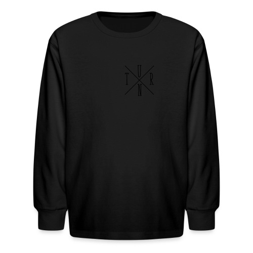 Turn Clothing Co logo black small cross marketplac - Kids' Long Sleeve T-Shirt