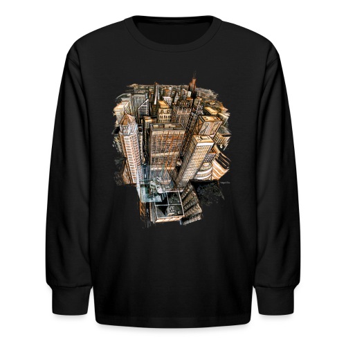 The Cube with a View - Kids' Long Sleeve T-Shirt