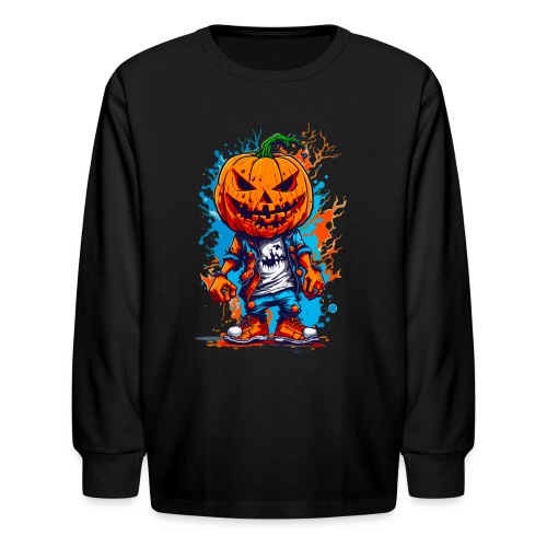 Elevate Halloween with Our Pumpkin Head T-Shirt! - Kids' Long Sleeve T-Shirt