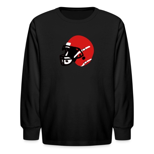 Custom 3 Color Football Helmet - Kids' Long Sleeve T-Shirt