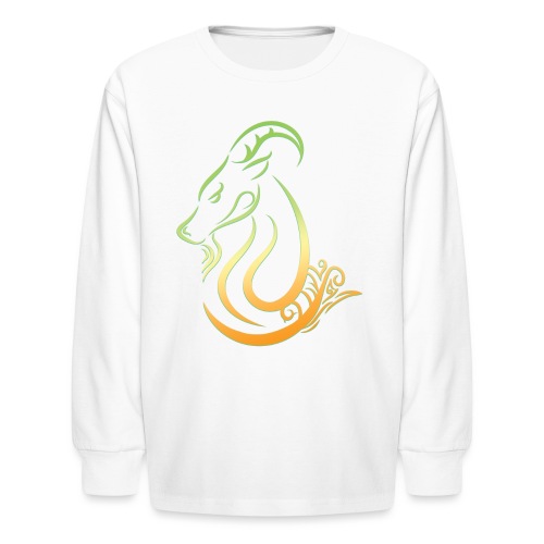 Capricorn Zodiac Sea Goat Astrology Logo - Kids' Long Sleeve T-Shirt