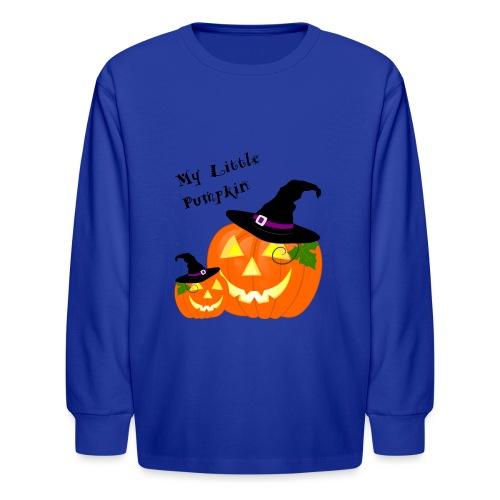 My Little Pumpkin in a Witches Hat - Kids' Long Sleeve T-Shirt