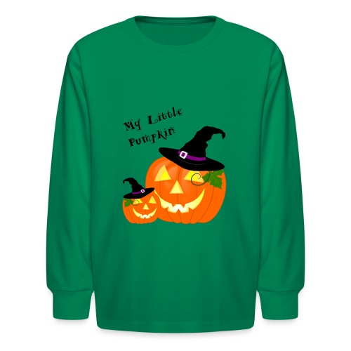 My Little Pumpkin in a Witches Hat - Kids' Long Sleeve T-Shirt
