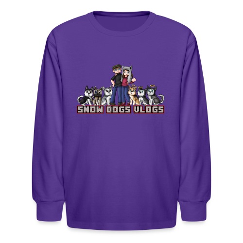 Snow Dogs Vlogs Block Version - Kids' Long Sleeve T-Shirt