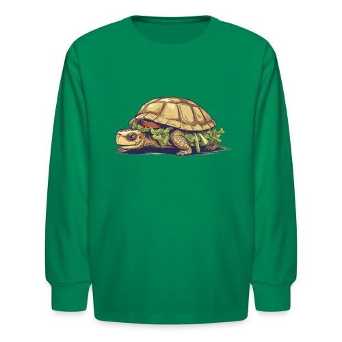 Turtle Sandwich Sticker n' Tee Version - Kids' Long Sleeve T-Shirt