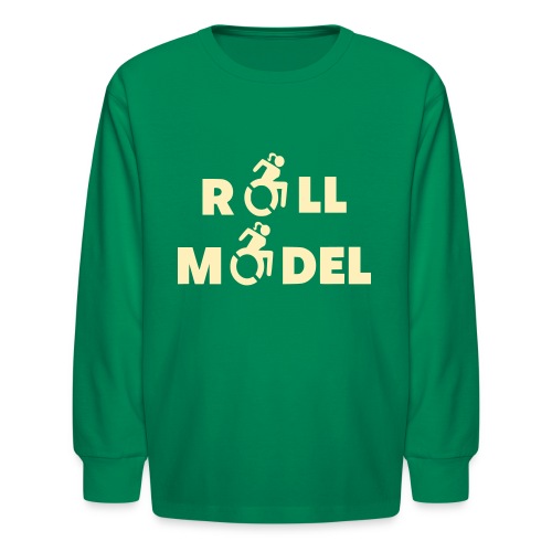 As a lady in a wheelchair i am a roll model - Kids' Long Sleeve T-Shirt