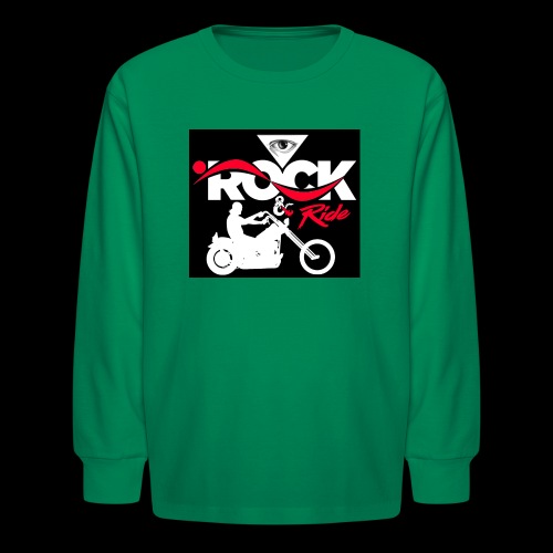 Eye Rock and Ride design black & Red - Kids' Long Sleeve T-Shirt