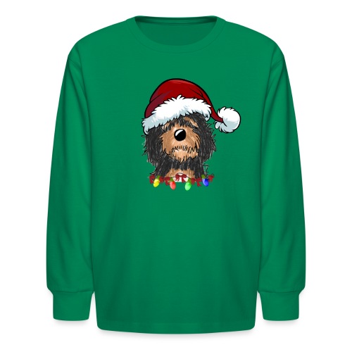 Holiday Cheer Bernedoodle - Kids' Long Sleeve T-Shirt