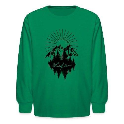 Mountains Camping Hiking Outdoor Forest - Kids' Long Sleeve T-Shirt