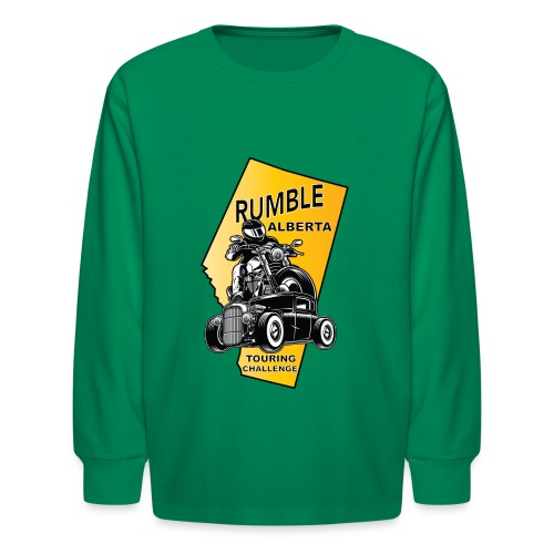 Rumble Alberta Back Patch - Kids' Long Sleeve T-Shirt