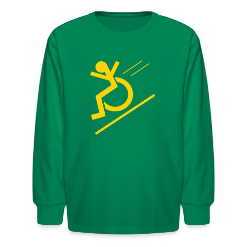 Free fall in wheelchair, wheelchair from a hill - Kids' Long Sleeve T-Shirt