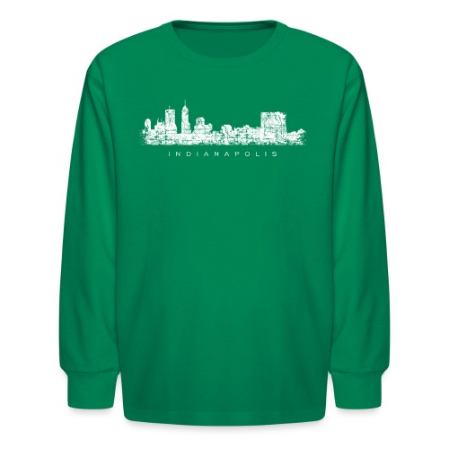 Indianapolis Skyline (Vintage White) - Kids' Long Sleeve T-Shirt