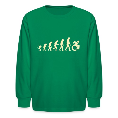 Wheelchair evolution, from walking to wheelchair - Kids' Long Sleeve T-Shirt