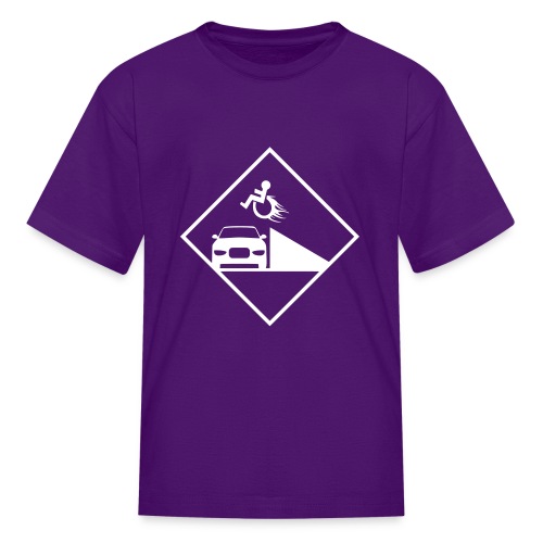 Daredevil in a wheelchair jumps over car - Kids' T-Shirt
