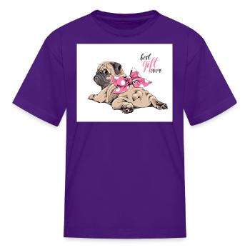 Girl Pug - Kid's T-Shirt - purple - Front
