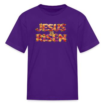 HAPPY EASTER. RESURRECTION. CHRIST IS RISEN, - Kid's T-Shirt - purple - Front