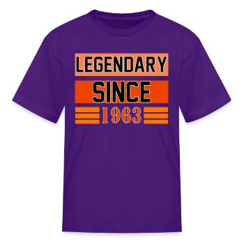 legendary since 1963 your of birth is a birth year - Kid's T-Shirt - purple - Front