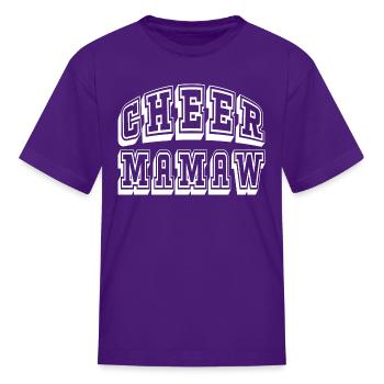 Cheer Mamaw Product For Proud Cheerleader Grandma - Kid's T-Shirt - purple - Front