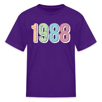 1988 Birth Year - Kid's T-Shirt - purple - Front
