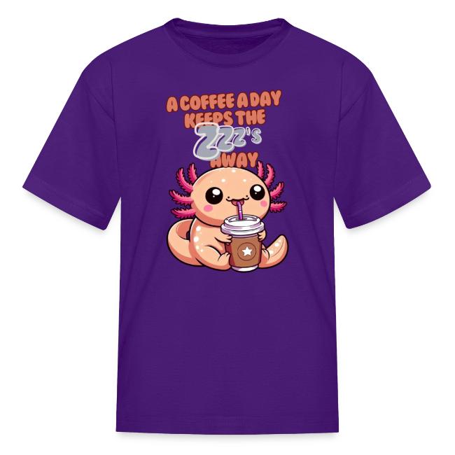 Coffee Drinking Cute Baby Axolotl