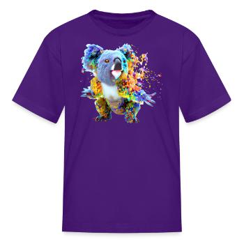 Koala in an explosion of color - Kid's T-Shirt - purple - Front