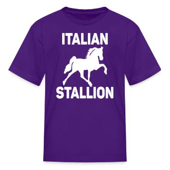 Italian Stallion - Kid's T-Shirt - purple - Front
