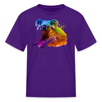 Koala in an explosion of color - Kid's T-Shirt - purple - Front