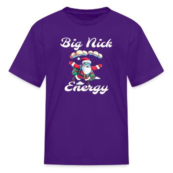 Big Nick Energy, Retro Santa - Kid's T-Shirt - purple - Front