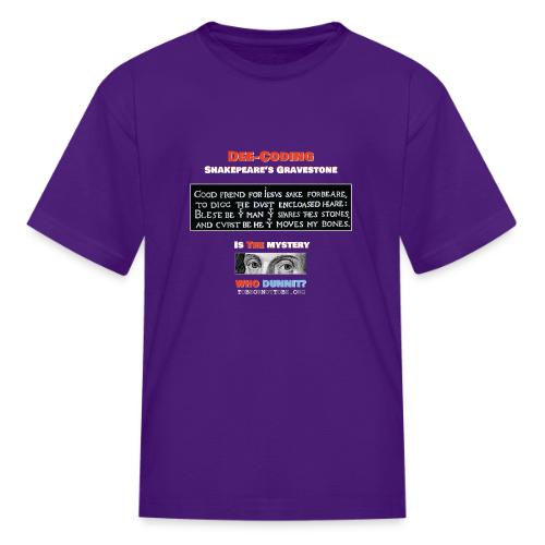 Gravestone Mystery - Front & Back - dark fabric - Kid's T-Shirt