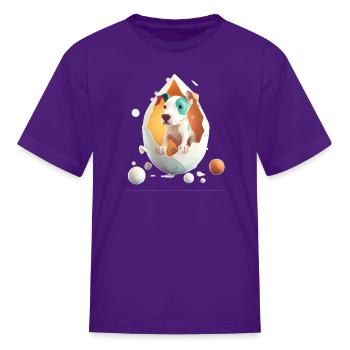 dog in the egg dog in the egg dog in the egg - Kid's T-Shirt - purple - Front