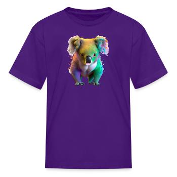 Koala in an explosion of color - Kid's T-Shirt - purple - Front