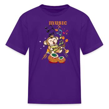 Music is Soul - Kid's T-Shirt - purple - Front
