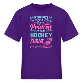 Princess Hockey Skates Ice Girl - Kid's T-Shirt - purple - Front