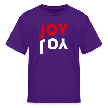 joy joy yellow - Kid's T-Shirt - purple - Front