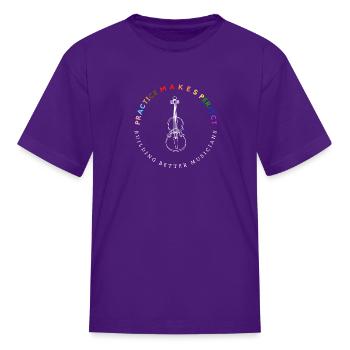 Circular logo in white - Kid's T-Shirt - purple - Front