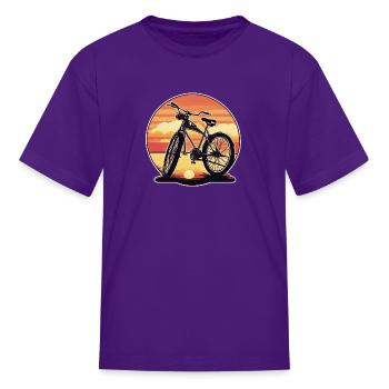 Bike Retro Bike Biker Sunset Bike - Kid's T-Shirt - purple - Front