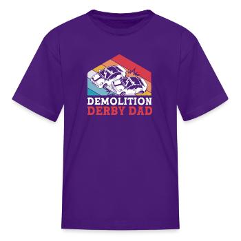 Vintage Demo Derby Driver Demolition Derby Dad - Kid's T-Shirt - purple - Front