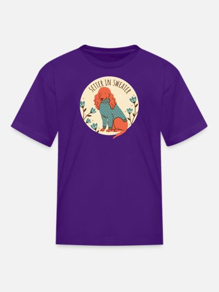 Setter In Sweater - Kid's T-Shirt - purple