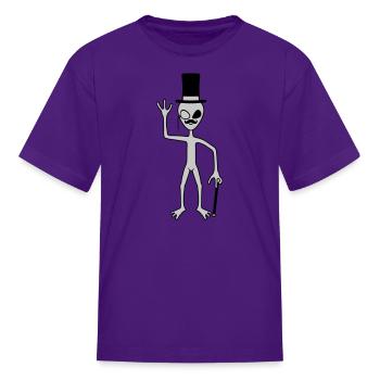 Sir alien waving friendly - Kid's T-Shirt - purple - Front