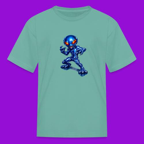 Angry Blue Alien - Kid's T-Shirt