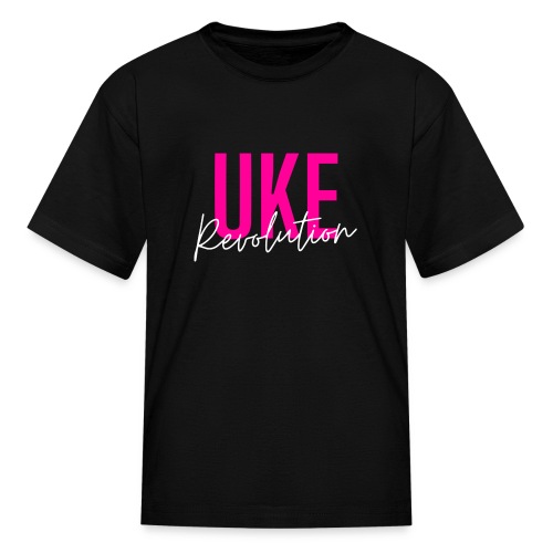 Front & Back Pink Uke Revolution + Get Your Uke On - Kids' T-Shirt