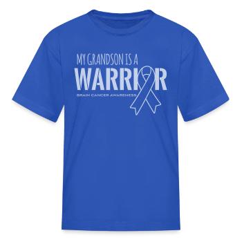 My Grandson is a Warrior - Kid's T-Shirt - royal blue - Front