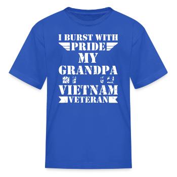 Proud Grandson Granddaughter Of A Vietnam Veteran - Kid's T-Shirt - royal blue - Front