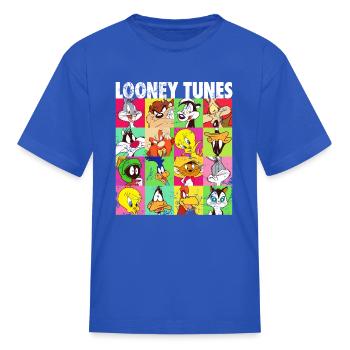 Collage de personnages de Looney Tunes - T-shirt Enfant - bleu roi - Devant