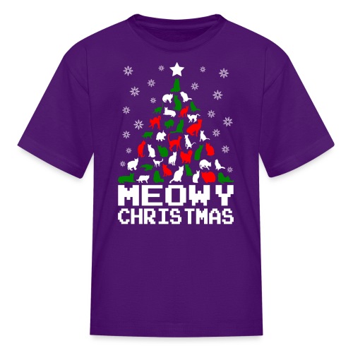 Meowy Christmas Cat Tree Ugly - Kids' T-Shirt