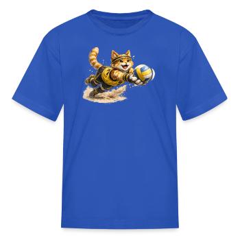 Kinetic Cat Volleyball Dash - Kid's T-Shirt - royal blue - Front