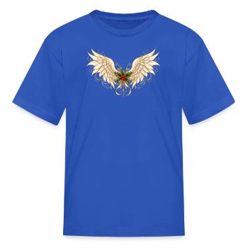 Holly Winged Halo Ornament - Kid's T-Shirt - royal blue - Front